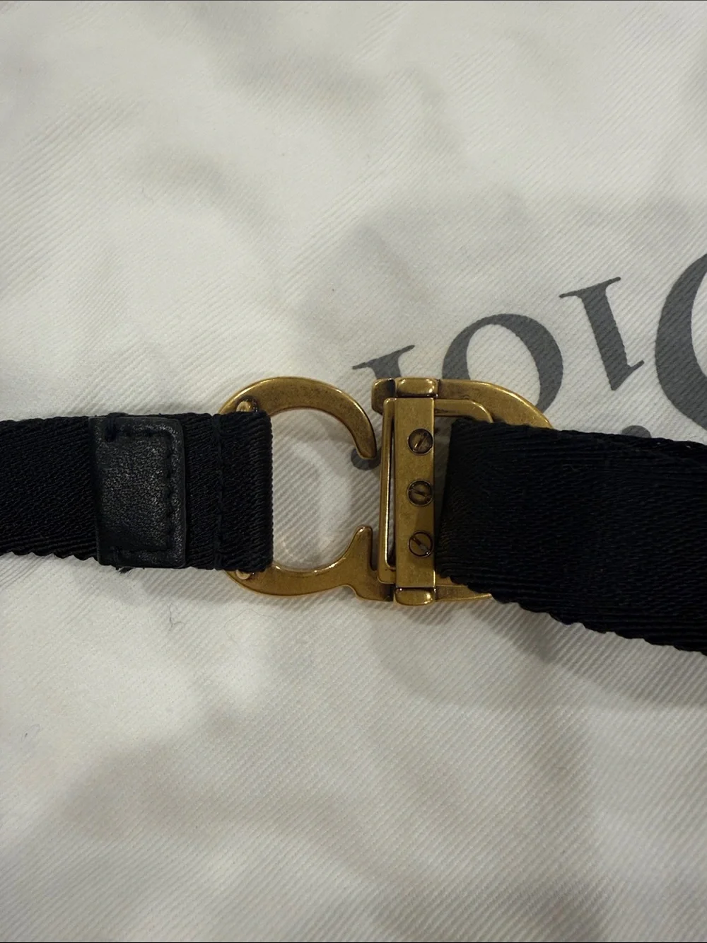 Christian Dior J’Adior Logo Ribbon Belt CD Buckle Black One Size NEW